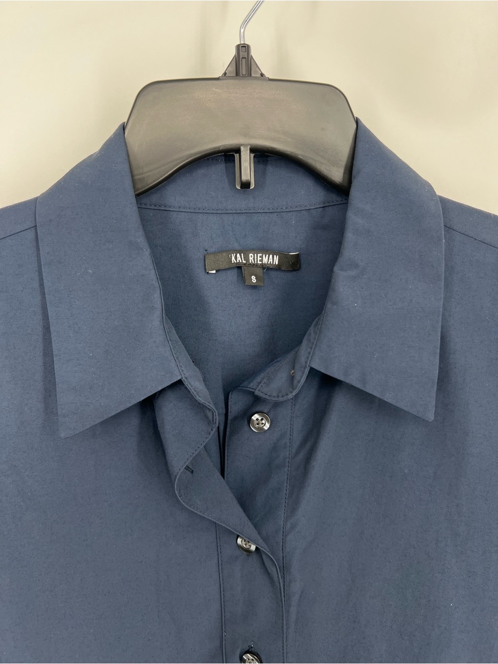 Kal Rieman Navy Blue Rene Button Placket Dress Knee Length Small - Picture 3 of 5